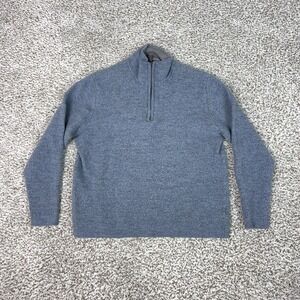 Raffi Sweater Boys XL Blue Quarter Zip Pullover Knit Extra Fine Merino Wool Top